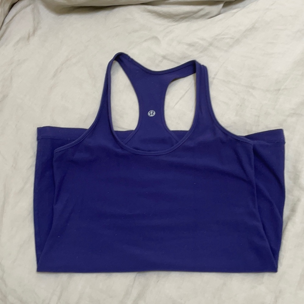 Lululemon dark purple racer back yoga tank size 6